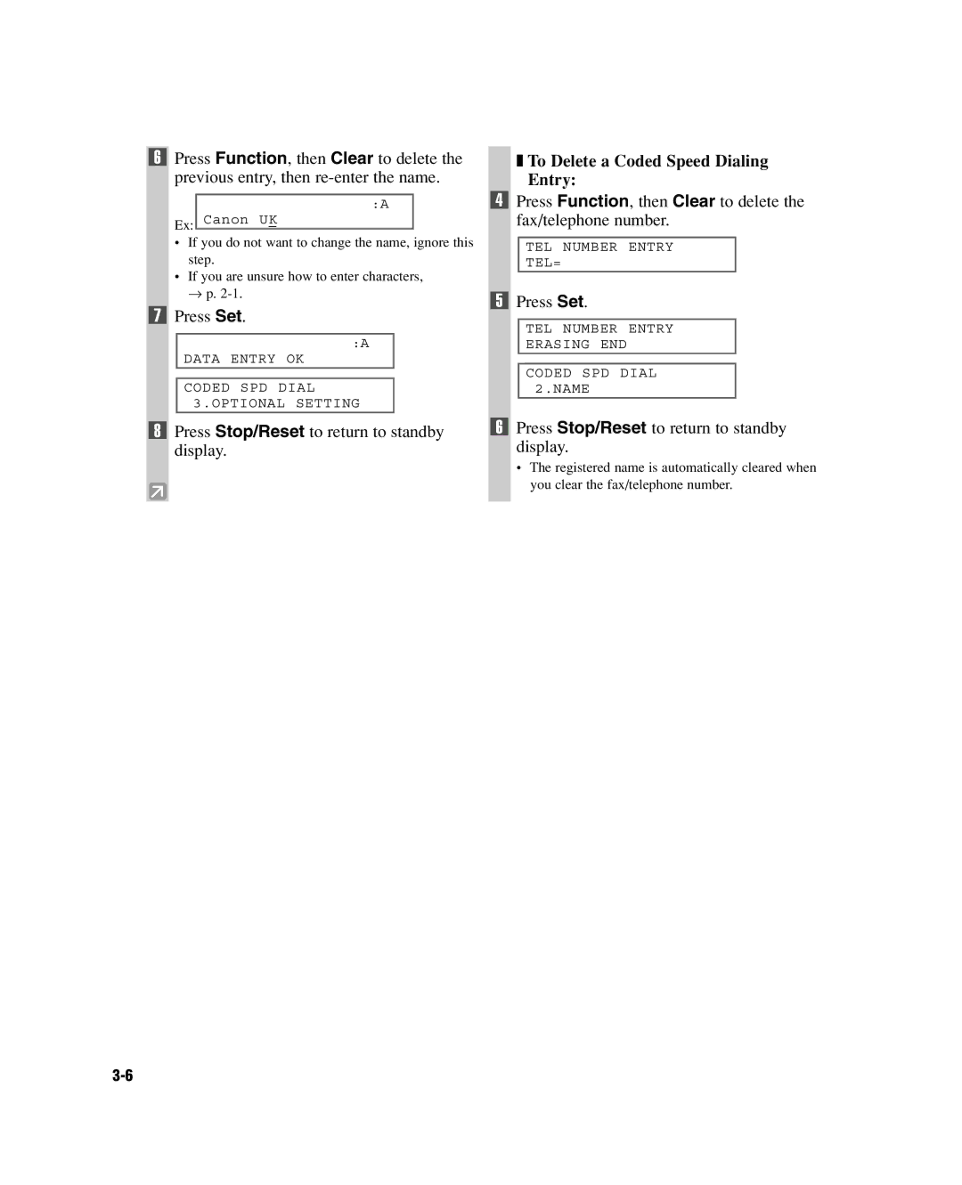 GE D780 manual To Delete a Coded Speed Dialing Entry 