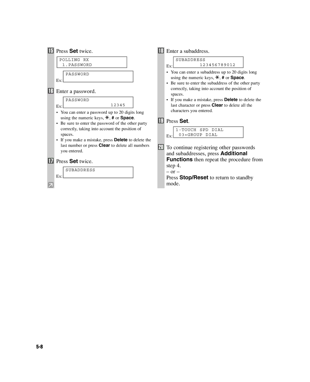 GE D780 manual Polling RX 1.PASSWORD Password 