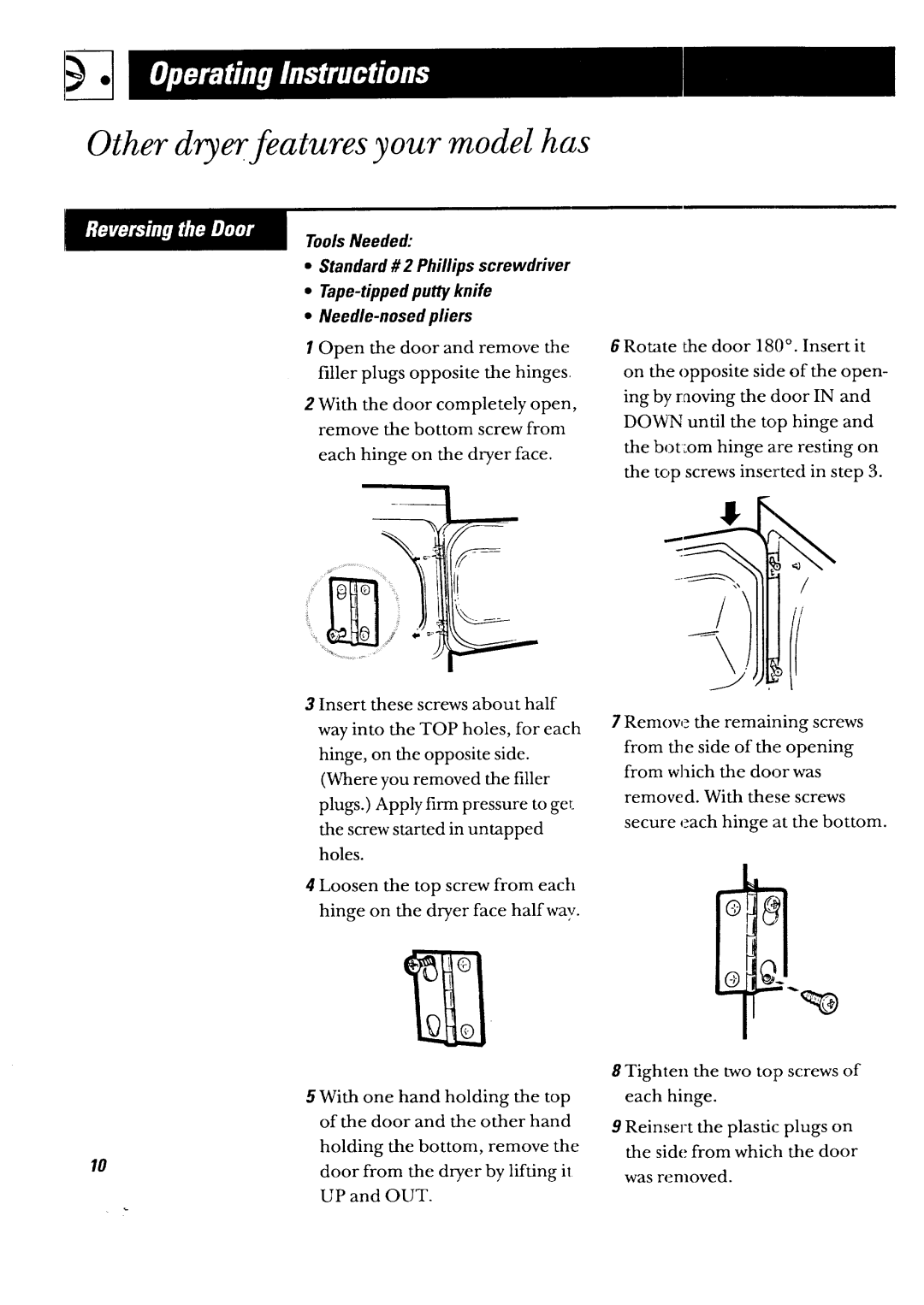 GE DBXR453GT, DBXR453ET owner manual Other dryer features your model has 