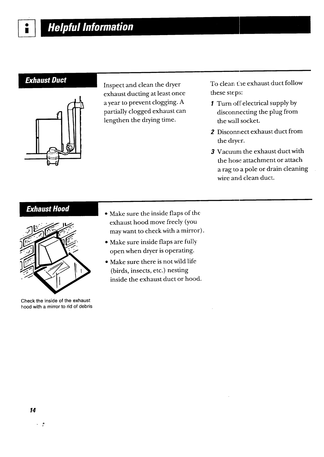 GE DBXR453GT, DBXR453ET owner manual Wire and clean duct 