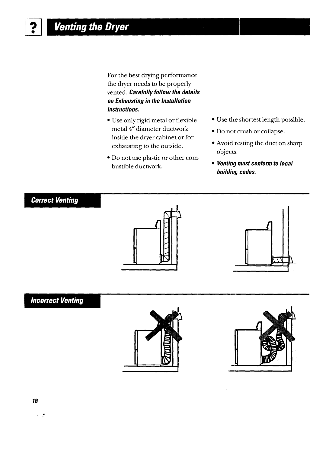 GE DBXR453GT, DBXR453ET owner manual Venting must conform to local buildin9+codes 