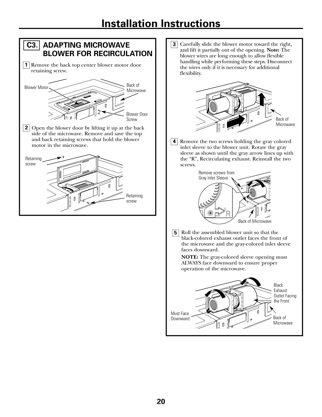 GE DE68-02957A, 39-40425 warranty C3. Adapting Microwave Blower for Recirculation 