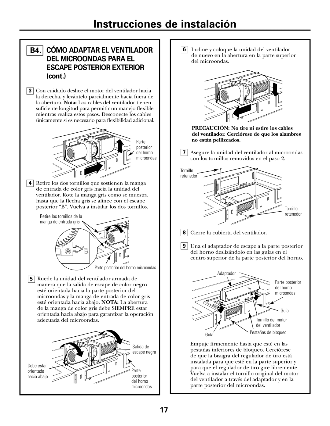 GE 39-40425, DE68-02957A warranty DEL Microondas Para EL Escape Posterior Exterior 