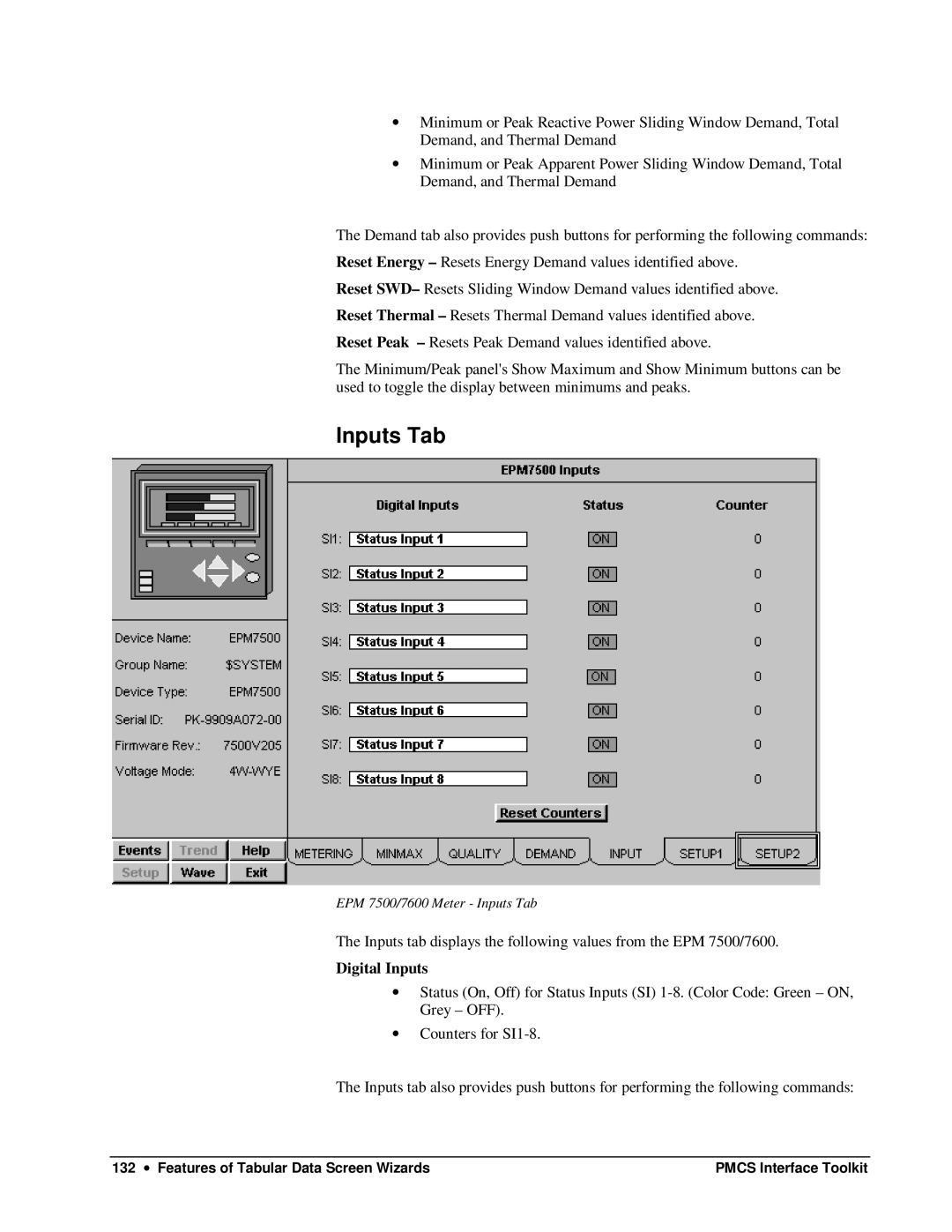 GE DEH-210 manual Inputs Tab, Digital Inputs 