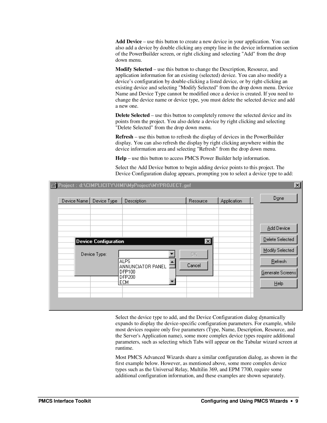 GE DEH-210 manual Pmcs Interface Toolkit Configuring and Using Pmcs Wizards ∙ 