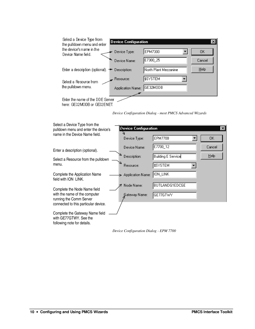 GE DEH-210 manual Device Configuration Dialog EPM 