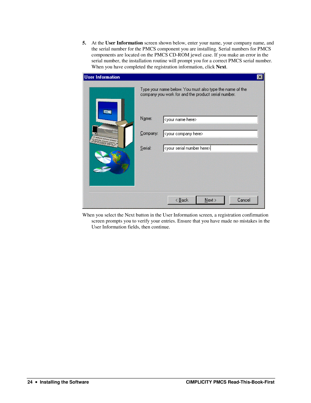 GE DEH-211 manual Installing the Software Cimplicity Pmcs Read-This-Book-First 