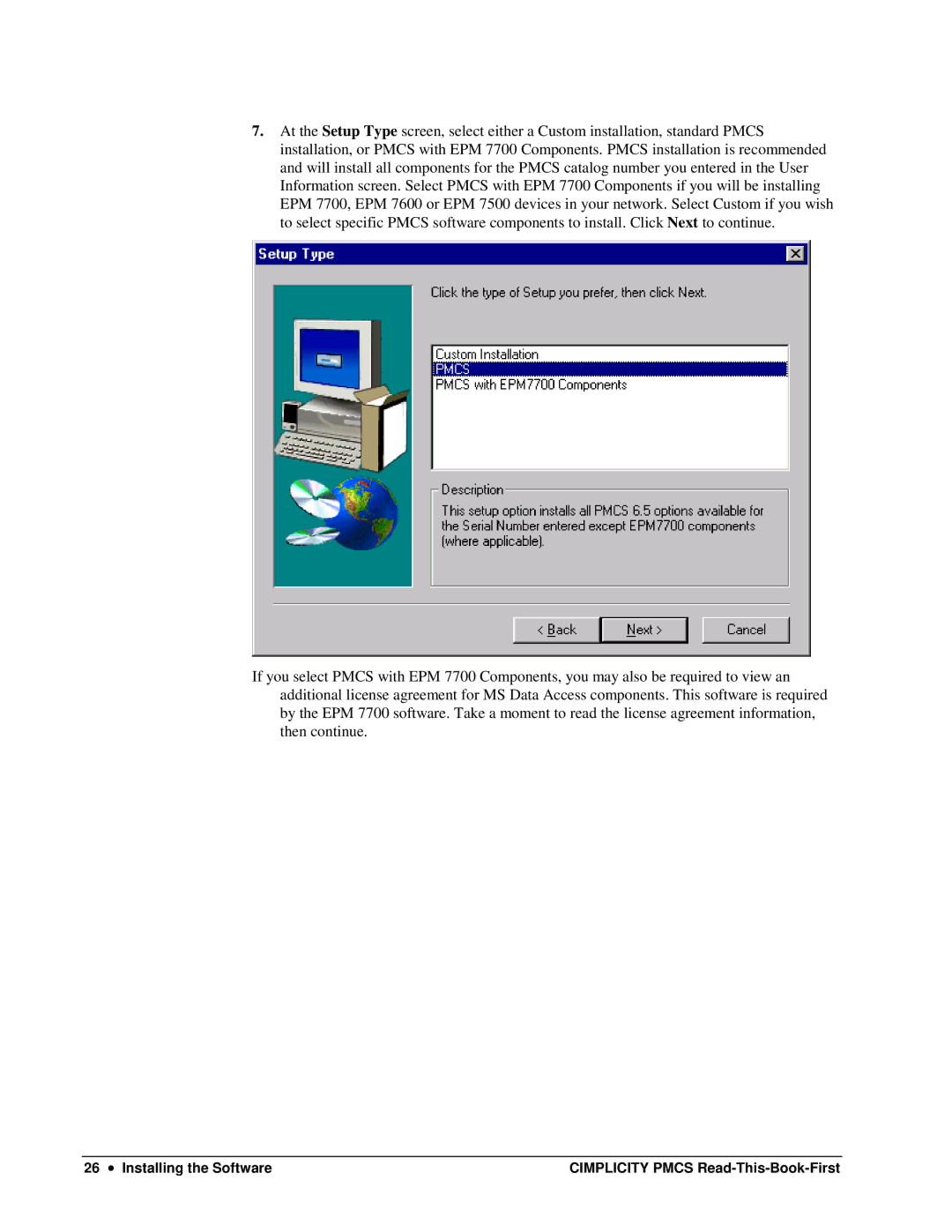 GE DEH-211 manual Installing the Software Cimplicity Pmcs Read-This-Book-First 