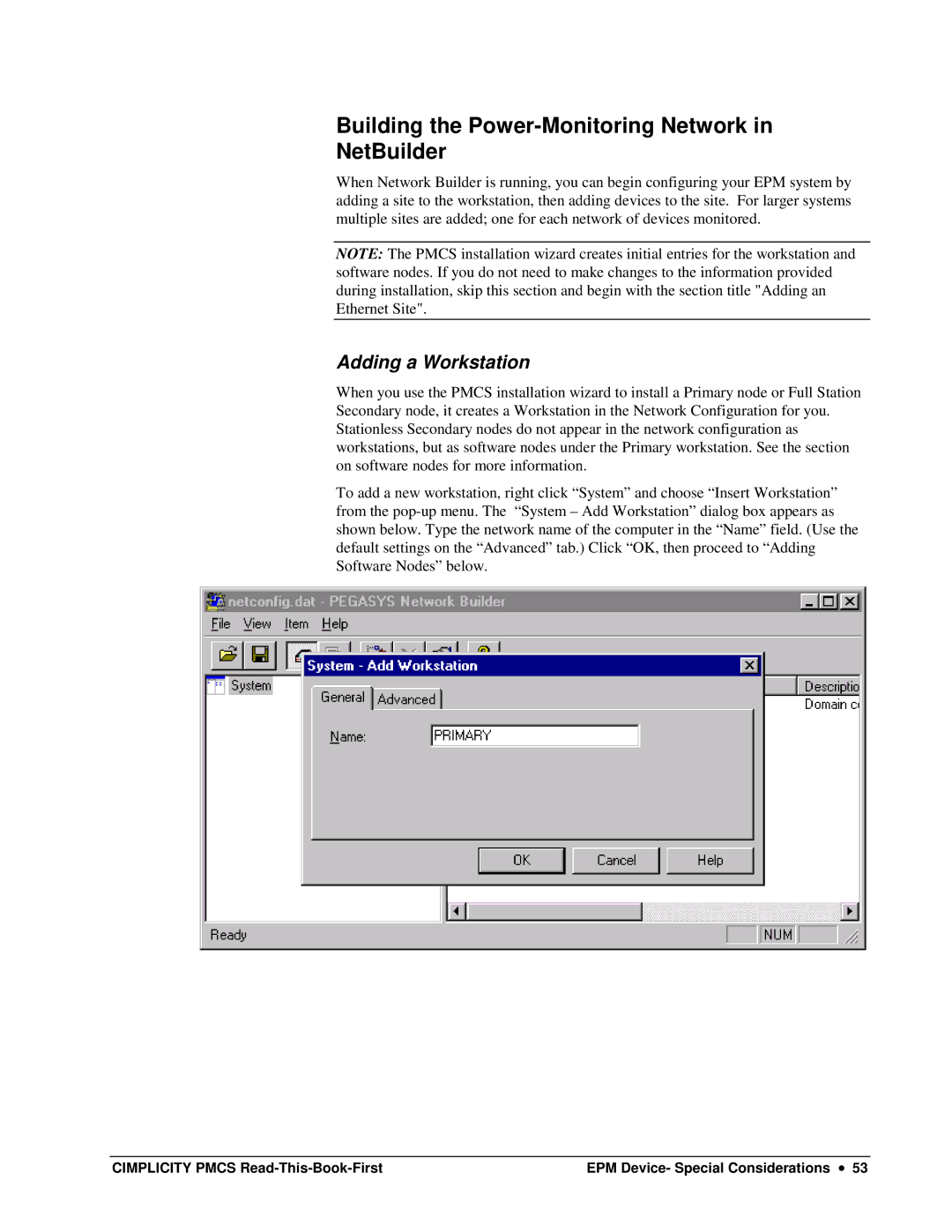 GE DEH-211 manual Building the Power-Monitoring Network in NetBuilder, Adding a Workstation 