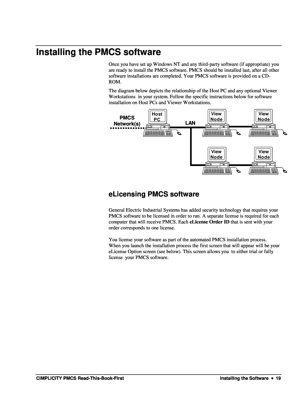 GE DEH-211 manual Installing the PMCS software, eLicensing PMCS software, Pmcs, Networks 
