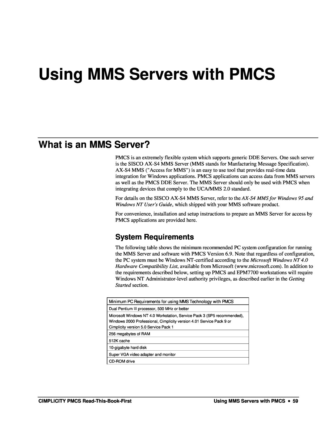 GE DEH-211 manual Using MMS Servers with PMCS, What is an MMS Server?, System Requirements 