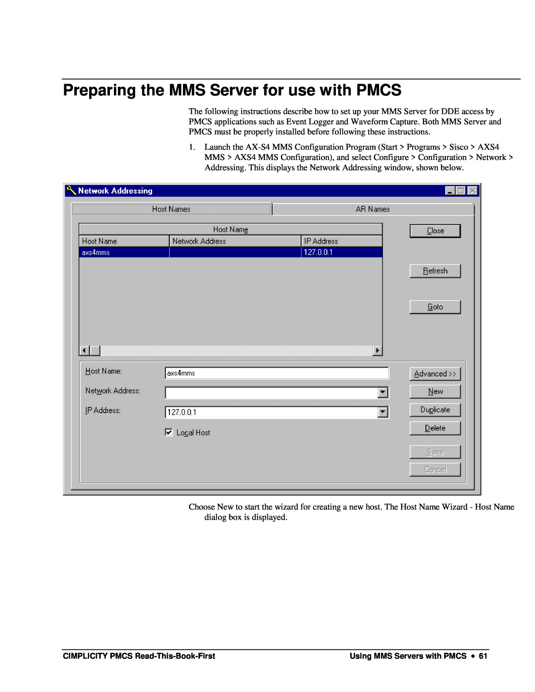 GE DEH-211 manual Preparing the MMS Server for use with PMCS 