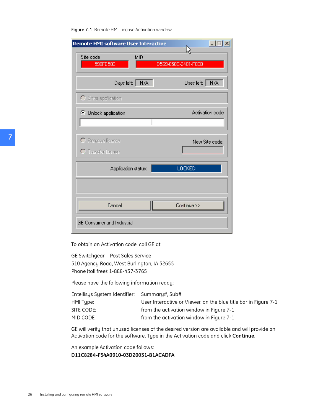 GE DEH-230 manual Site Code 