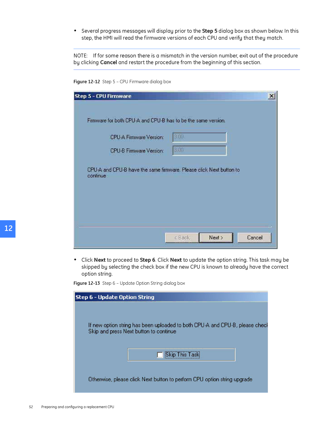 GE DEH-230 manual CPU Firmware dialog box 