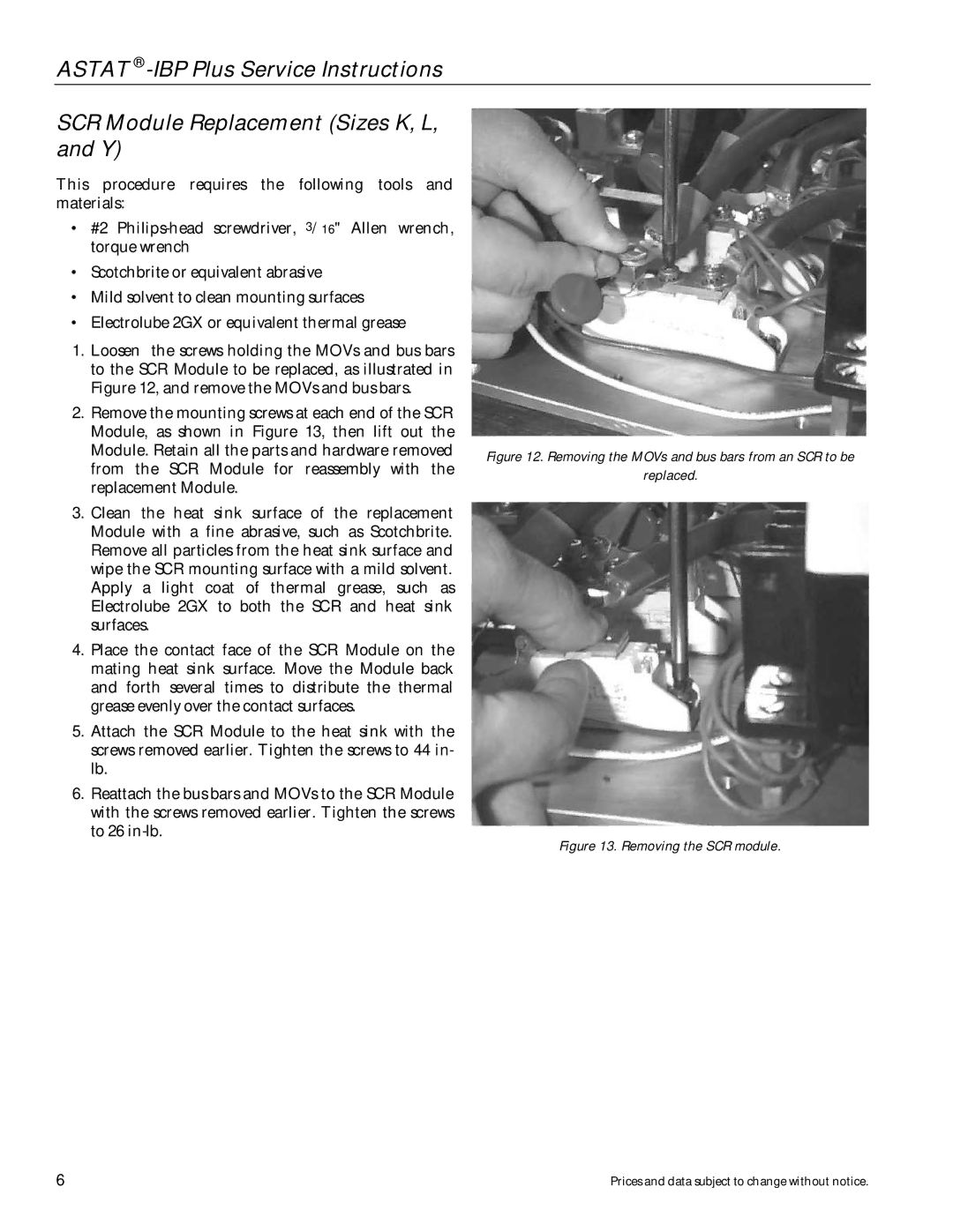 GE DEH-40417 manual Removing the SCR module 