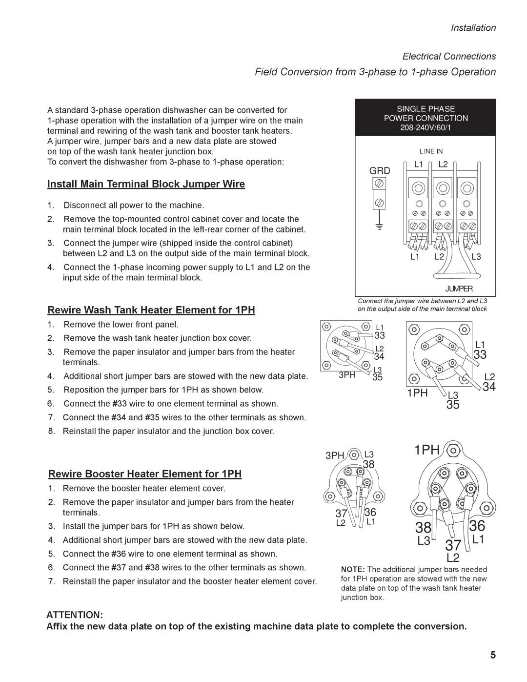 GE DH2000 operation manual 1PH 