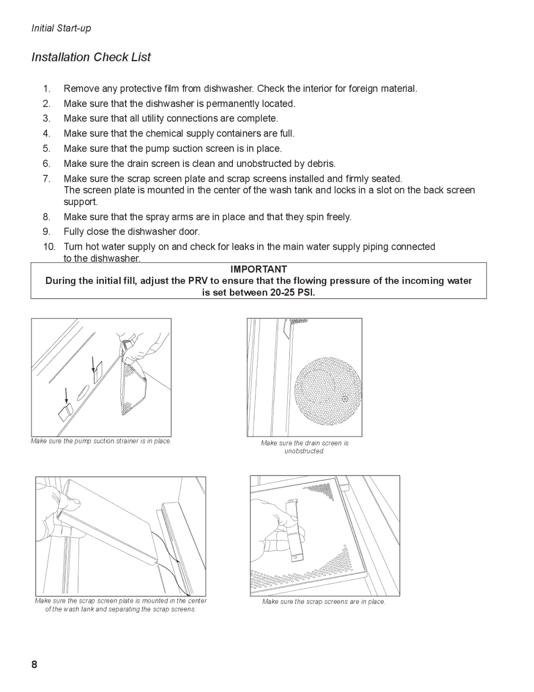 GE DH2000 operation manual Installation Check List 