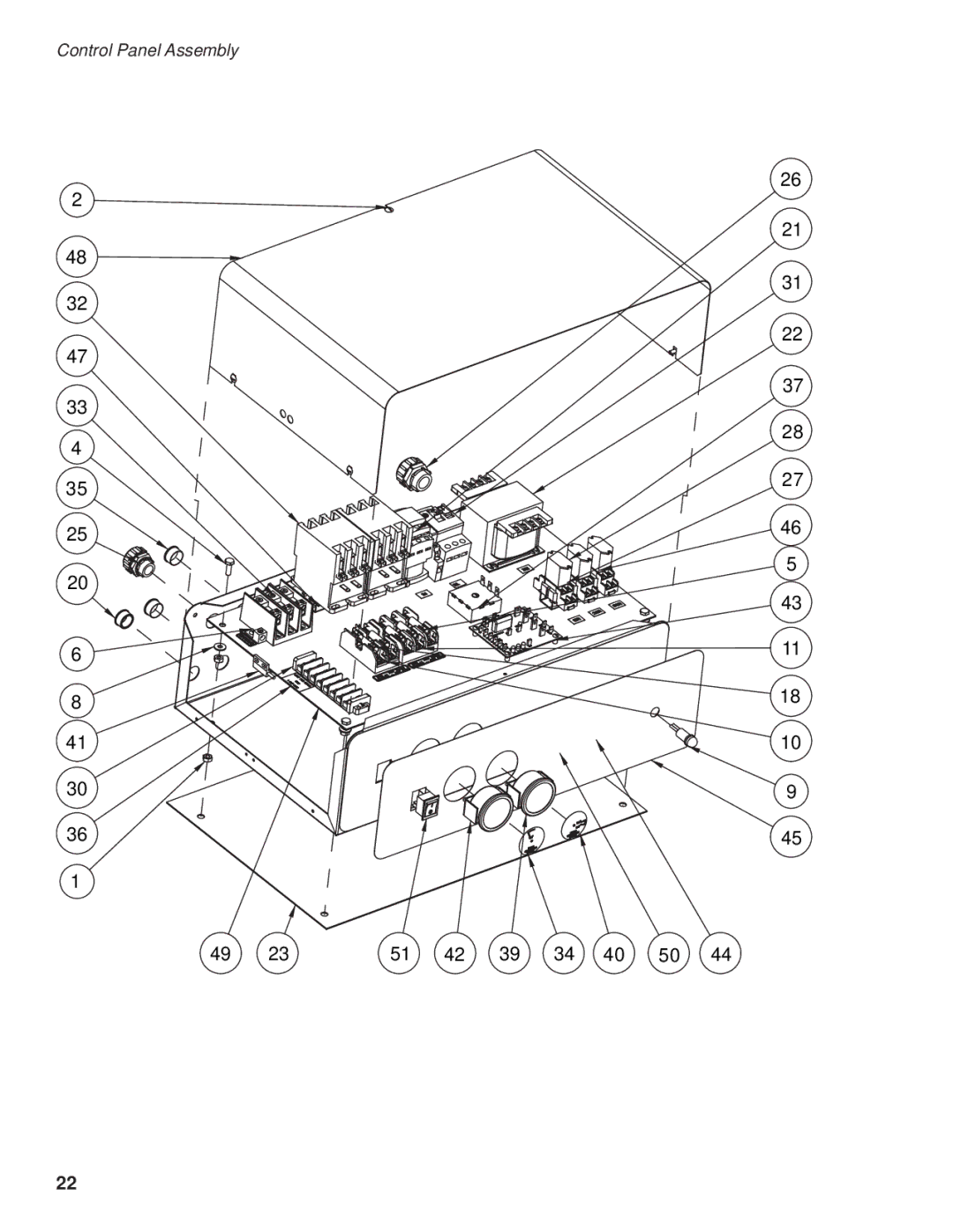 GE DH2000 operation manual Control Panel Assembly 