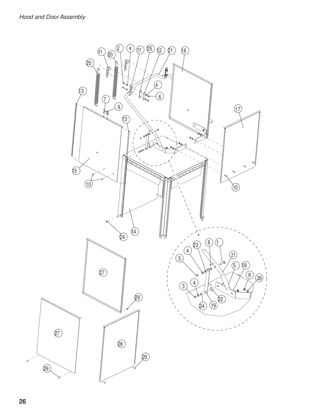 GE DH2000 operation manual Hood and Door Assembly 