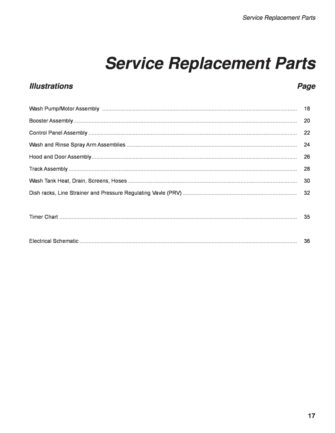 GE DH2000 operation manual Service Replacement Parts, Illustrations, Page 