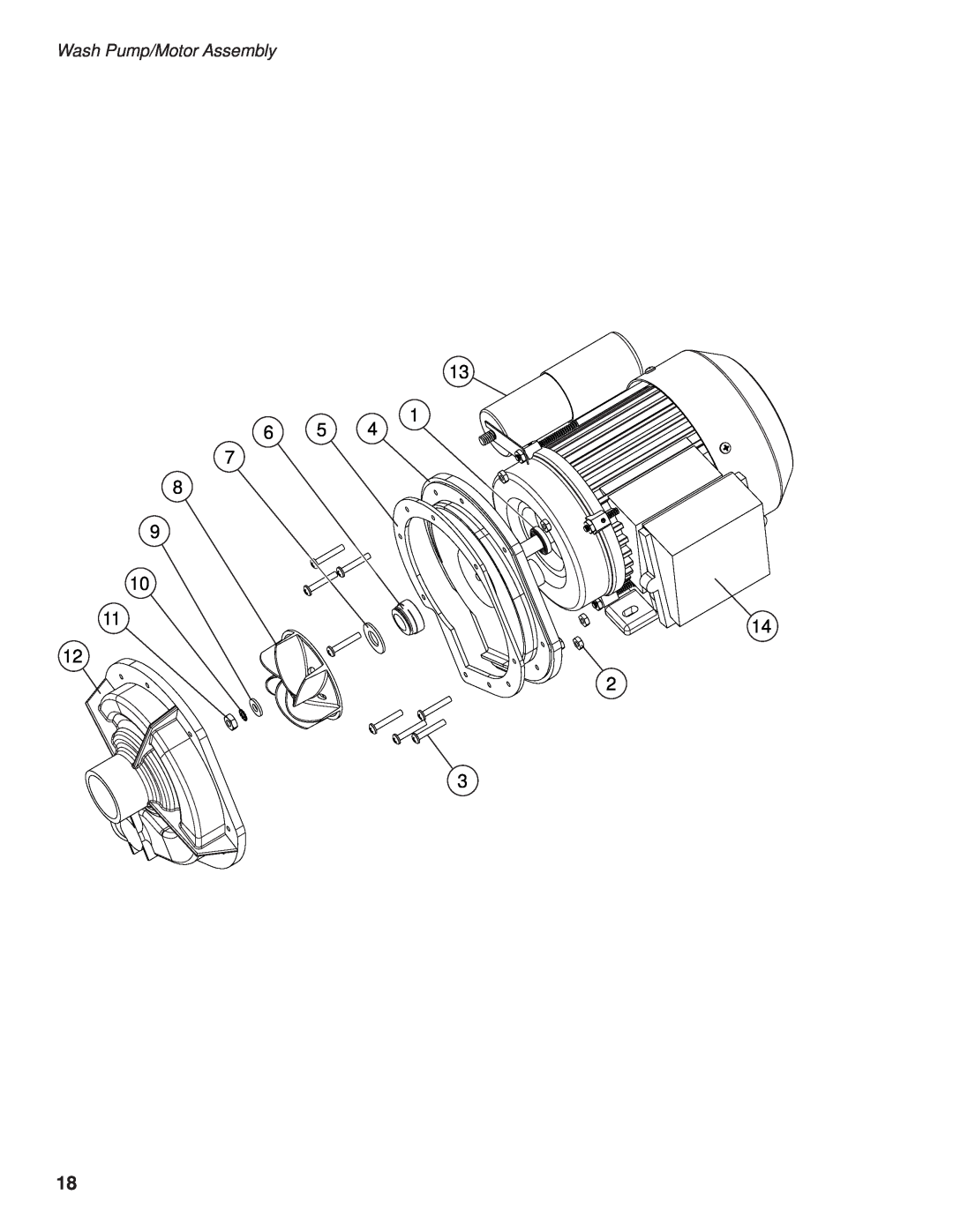 GE DH2000 operation manual Wash Pump/Motor Assembly 