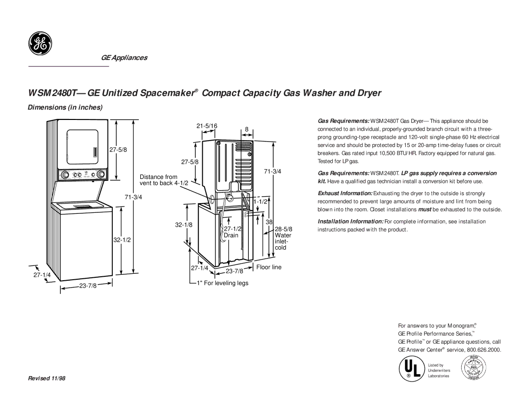 GE DSKS433ET dimensions GE Appliances 