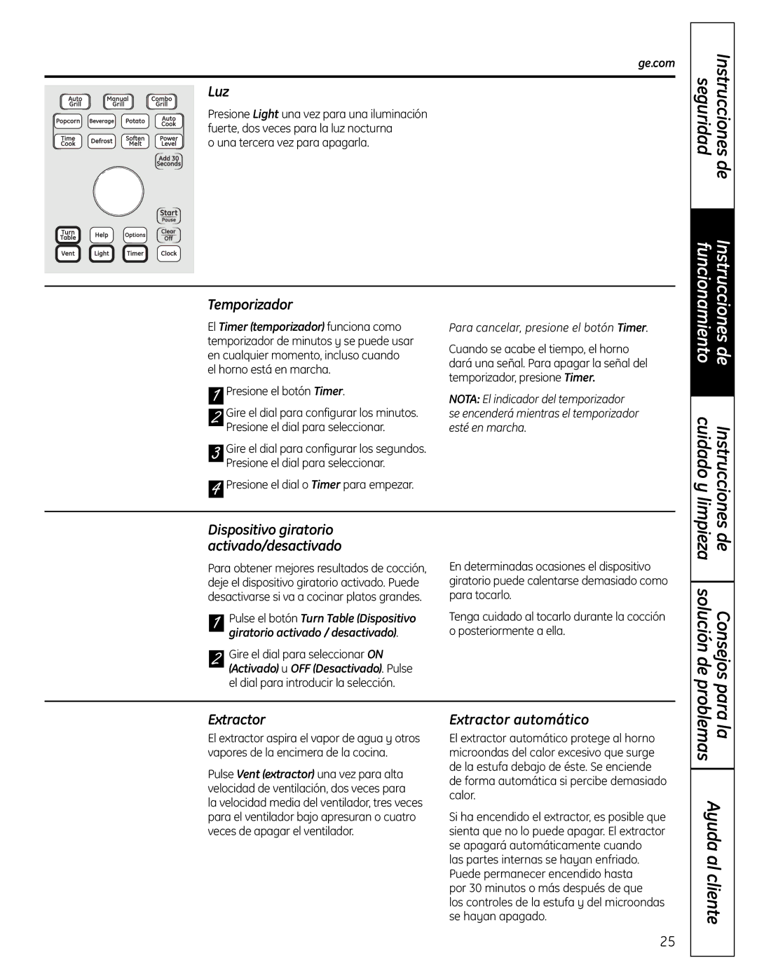 GE DVM1665 manual Instrucciones cuidado y, Para, Limpieza Solución de Consejos, La problemas 