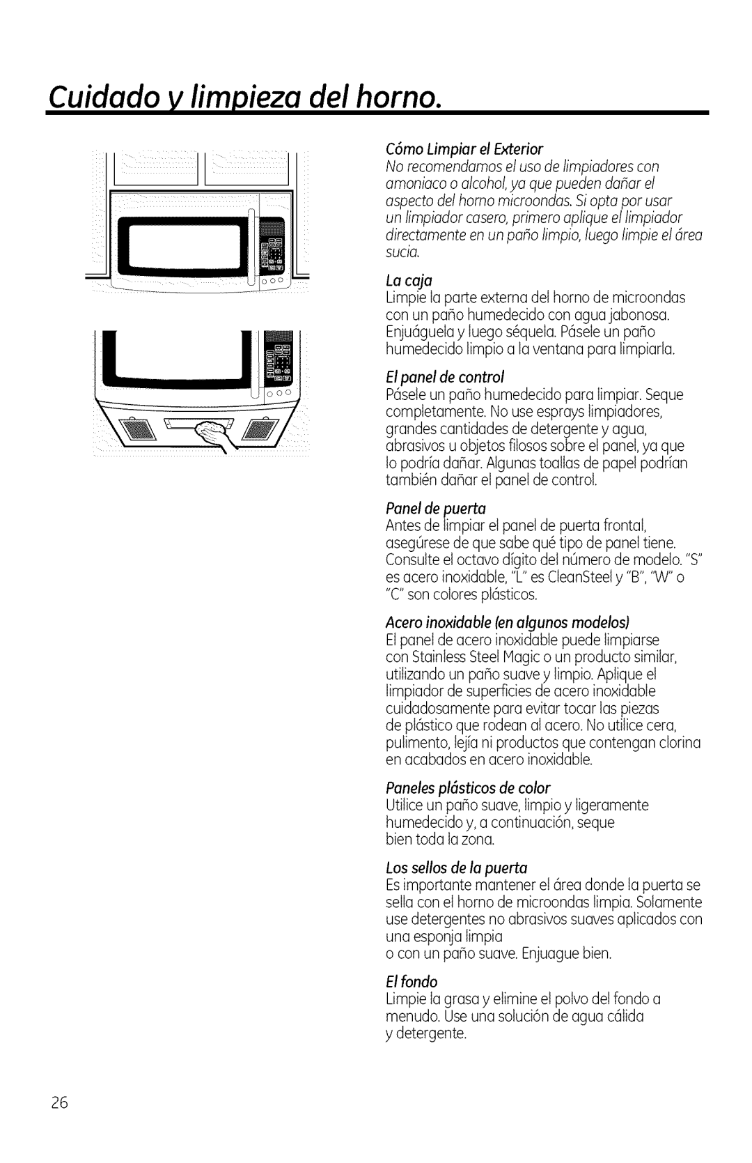 GE DVM1950, JVM1950, JNM1951 manual Elpanel de control, Panelde puerta, Panelespl4sticos de color, El rondo 