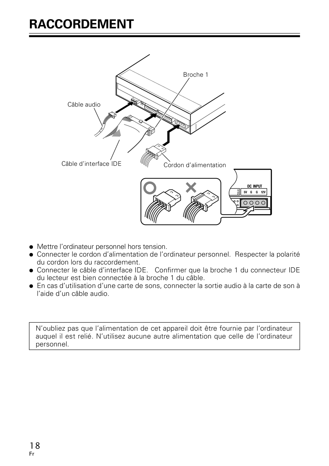 GE DVR-A05 operating instructions Raccordement 