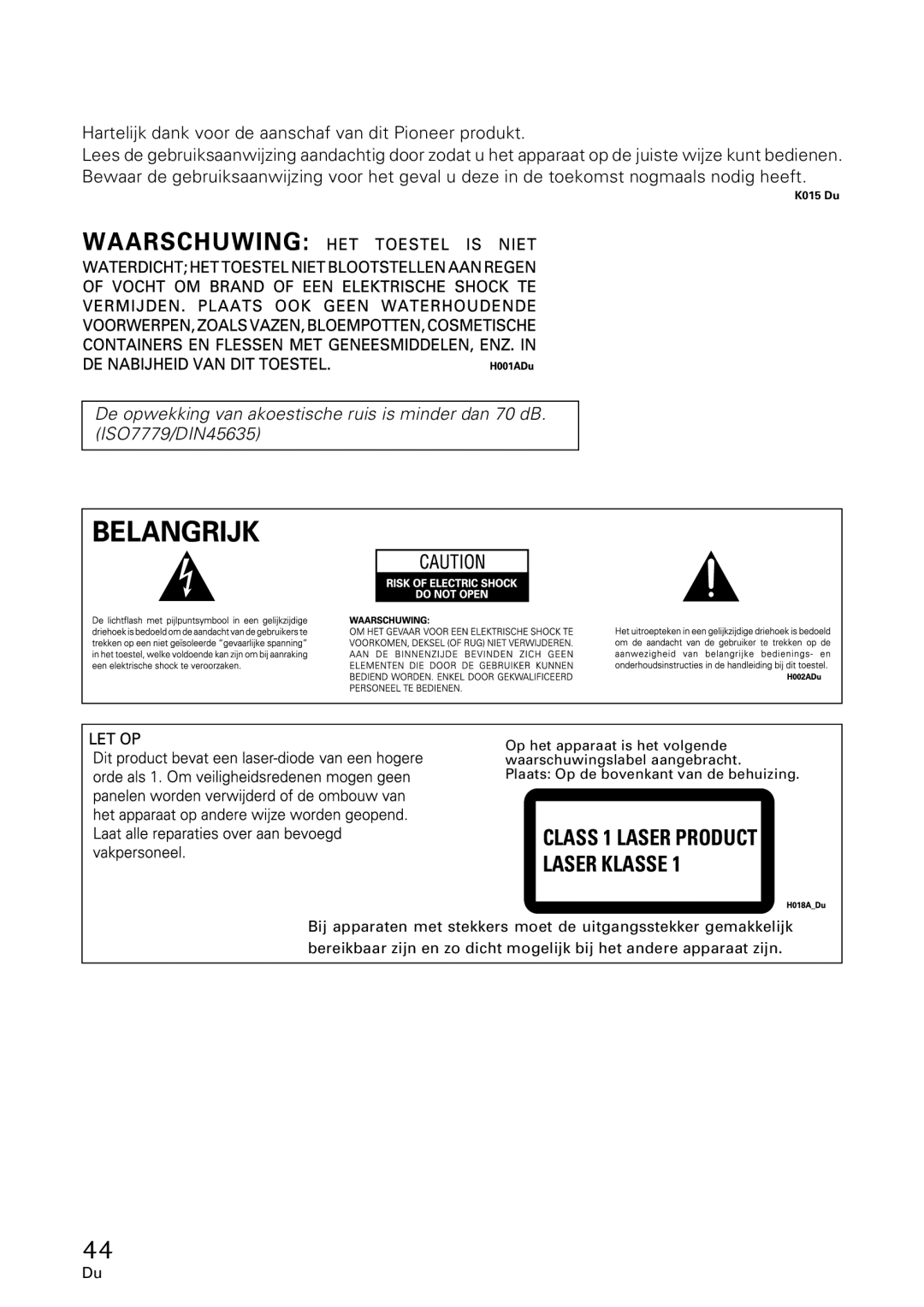 GE DVR-A05 operating instructions Hartelijk dank voor de aanschaf van dit Pioneer produkt 