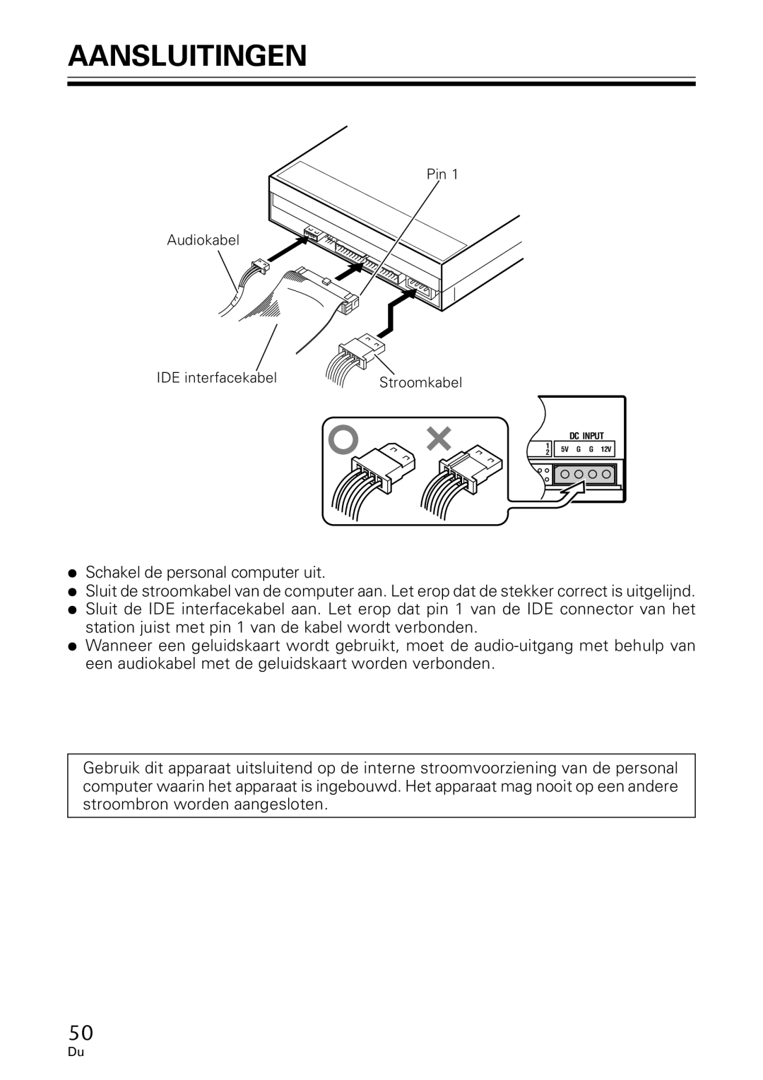 GE DVR-A05 operating instructions Aansluitingen 