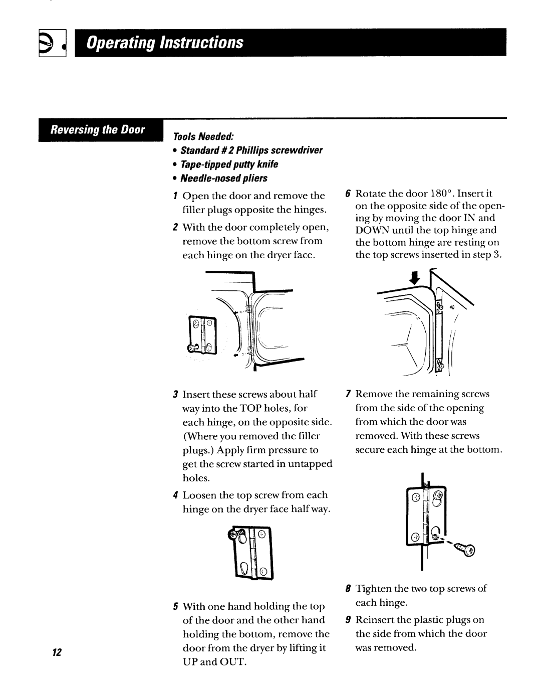 GE DWXR473GT, DWXR473ET operating instructions 