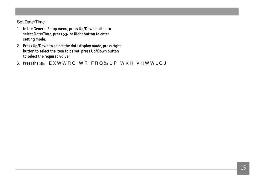 GE E1410SW-BK, E1410SW-CP, E1410SW-CR user manual Set Date/Time 