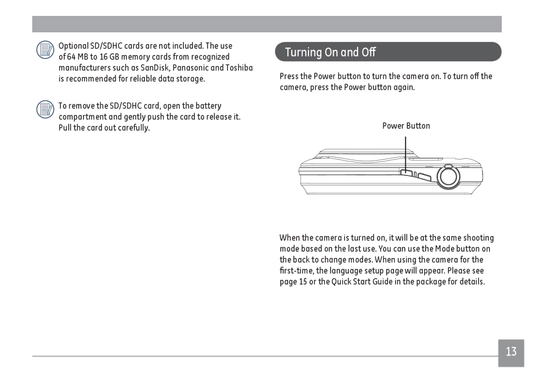 GE E1480WSL, E1480W-SL, E1480WRD, E148OW user manual Turning On and Off 