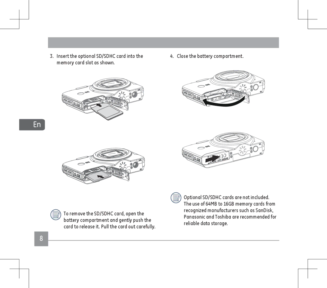 GE E1486TW user manual Close the battery compartment 