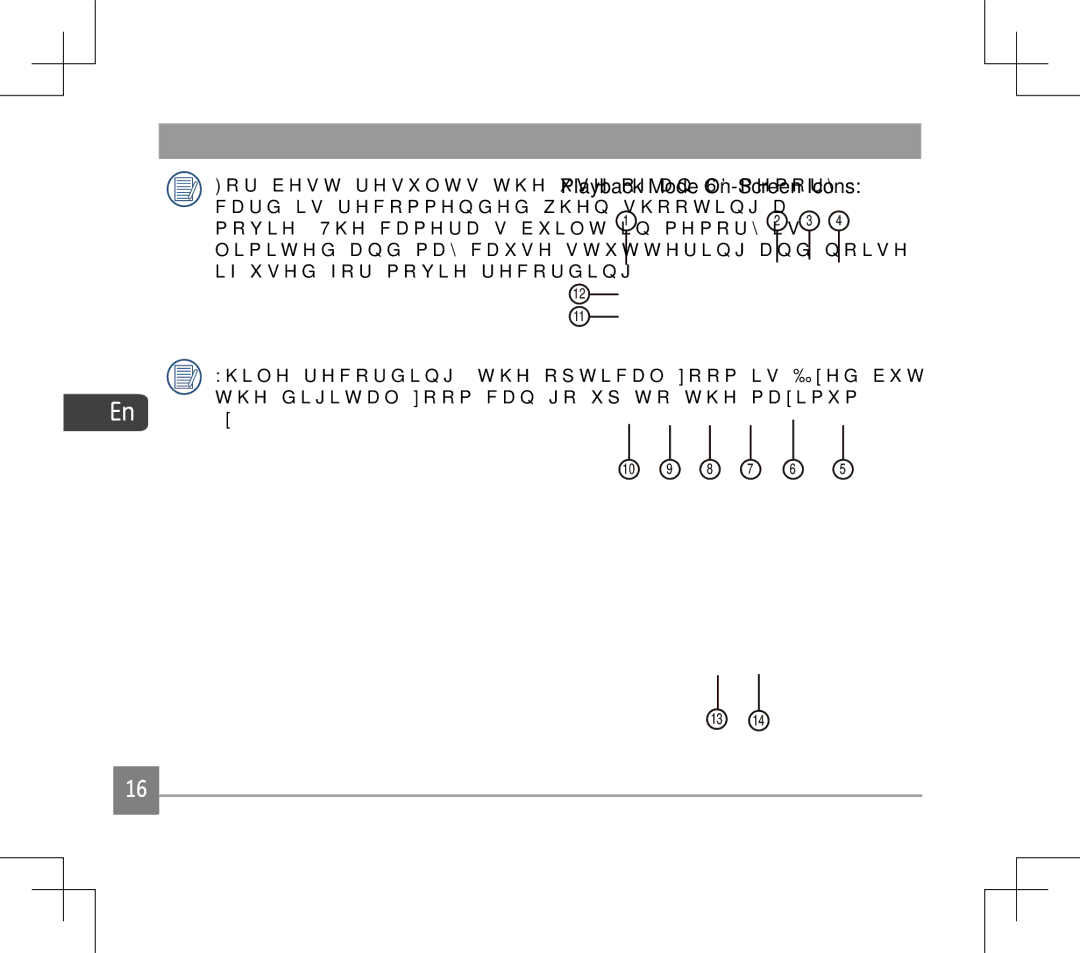 GE E1486TW user manual Playback Mode On-Screen Icons 