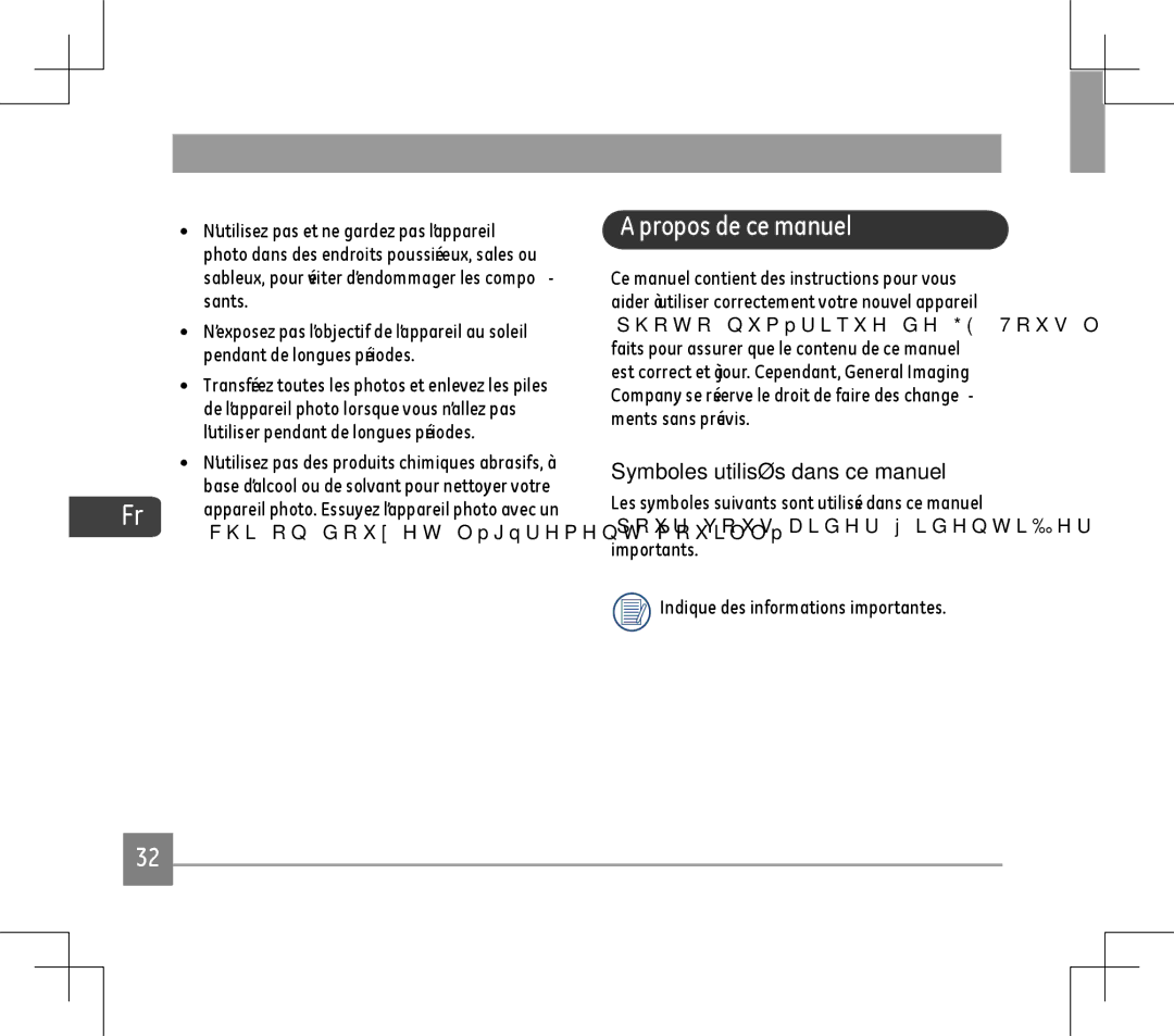 GE E1486TW user manual Propos de ce manuel, Symboles utilisés dans ce manuel 