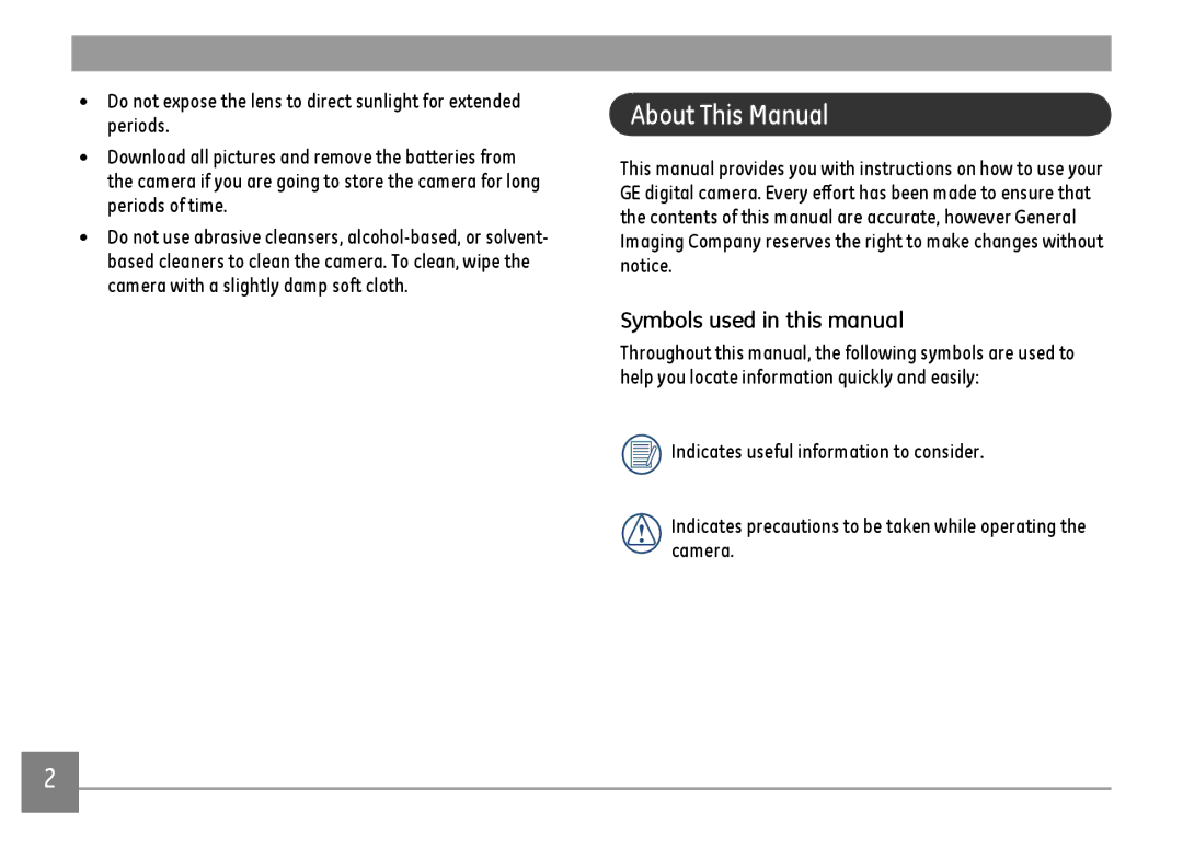 GE E1680W user manual About This Manual, Symbols used in this manual 