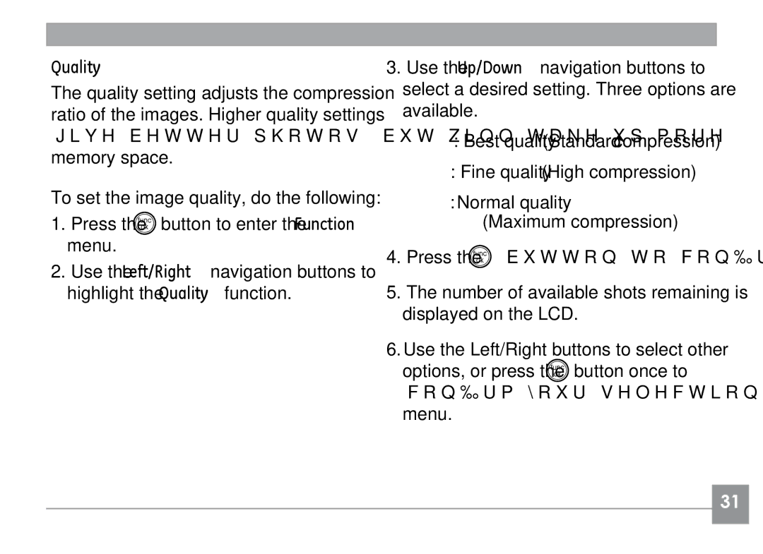 GE E1035, E840S, E1235 user manual Quality 