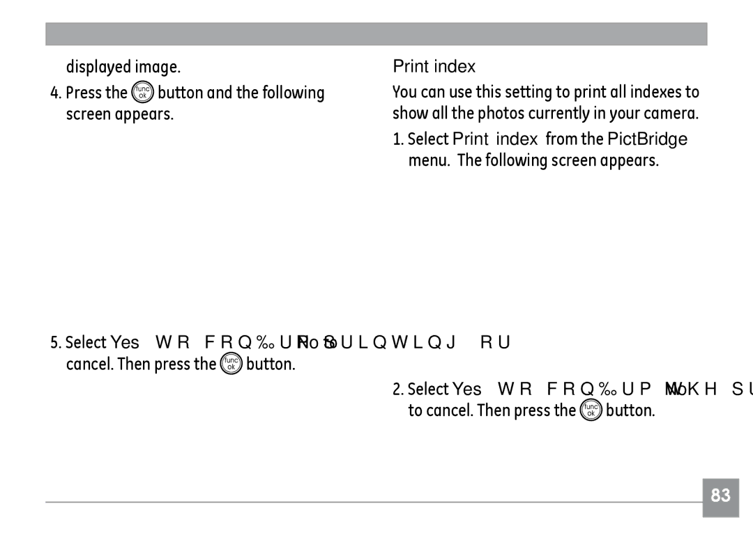 GE E840S, E1235, E1035 user manual Print index 