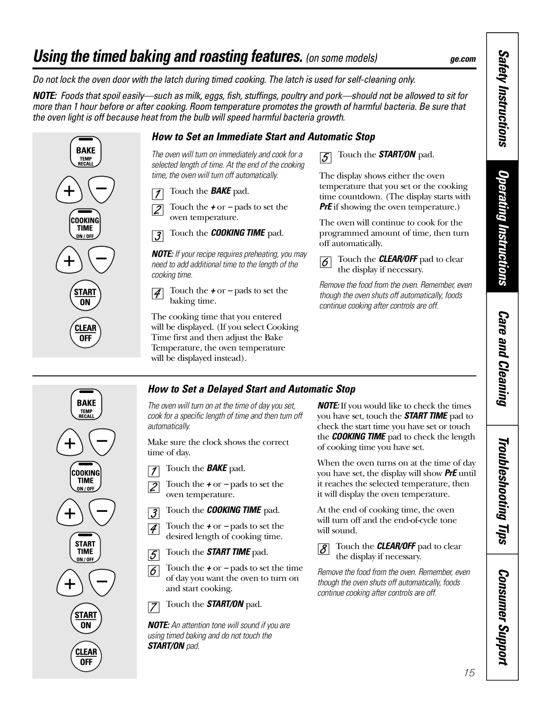 GE EER3000 owner manual How to Set an Immediate Start and Automatic Stop, How to Set a Delayed Start and Automatic Stop 