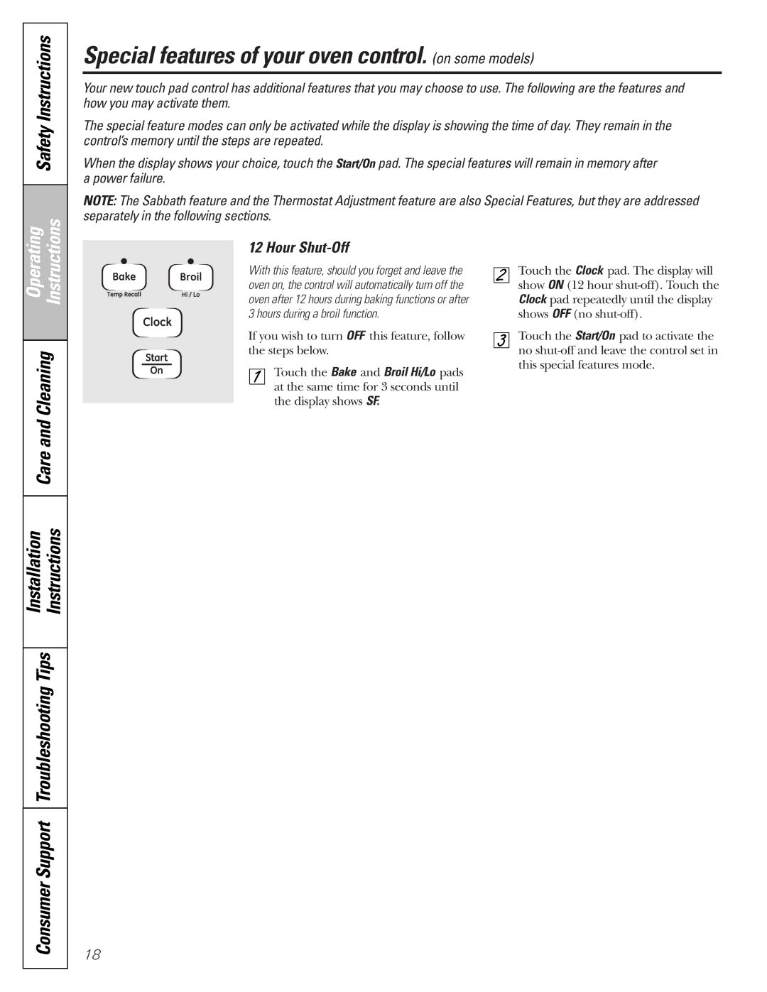 GE EGR2001, EGR2002, JGBP33, JGBP29, JGBP28, JGBP32 manual Special features of your oven control. on some models, Hour Shut-Off 