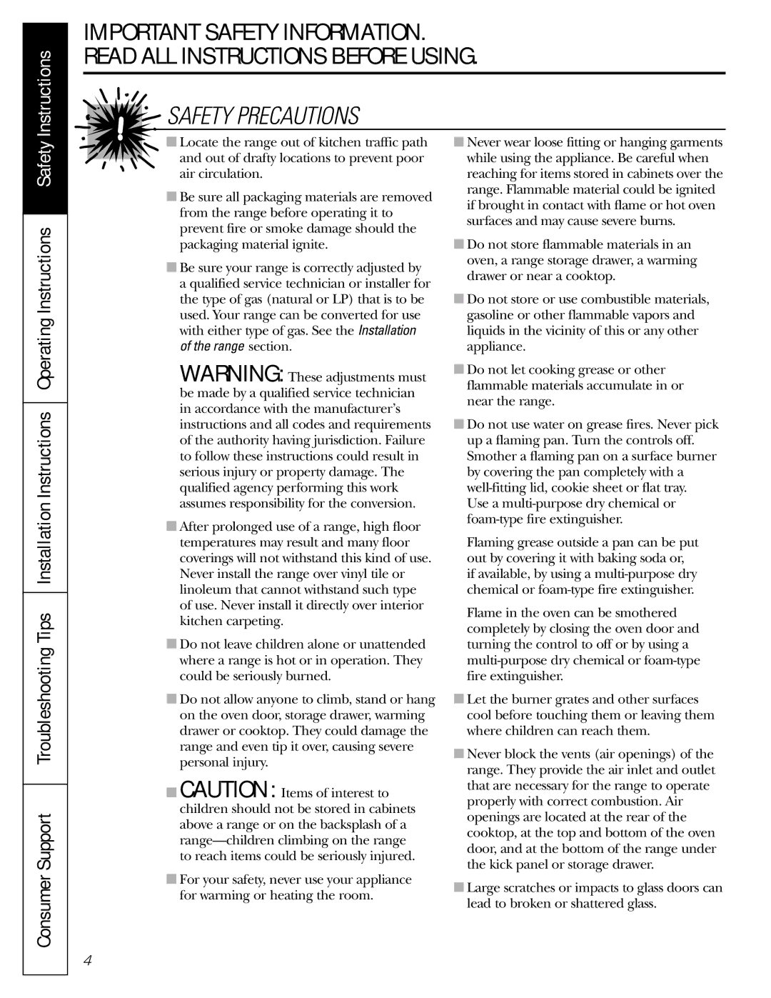 GE EGR3000 installation instructions Instructions 