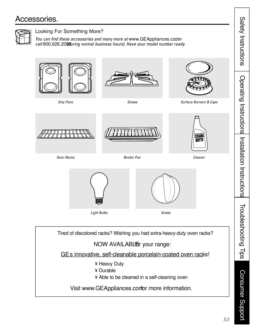 GE EGR3000 installation instructions Accessories, Looking For Something More? 