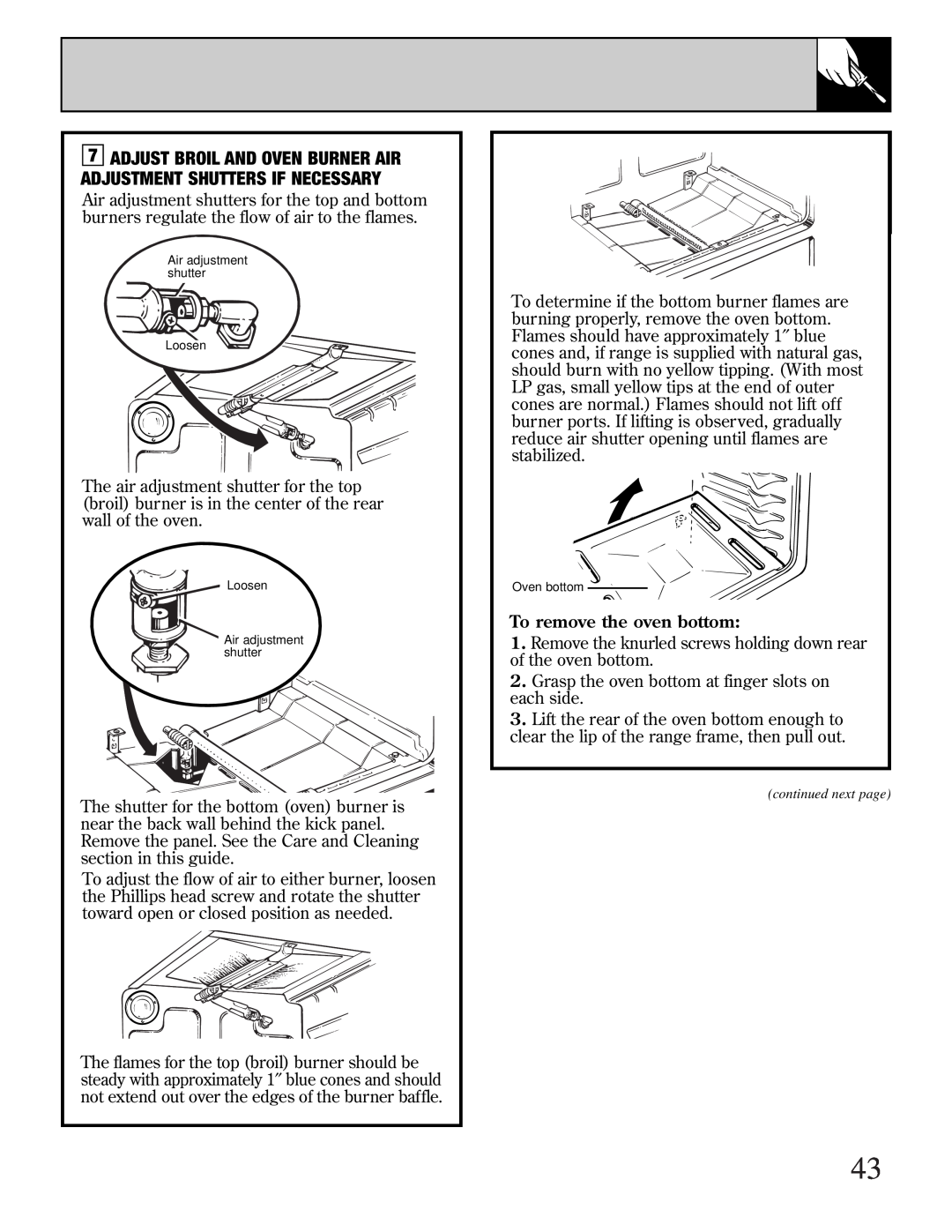 GE JR EGR3000, EGR3001, JGBP40 manual To remove the oven bottom 