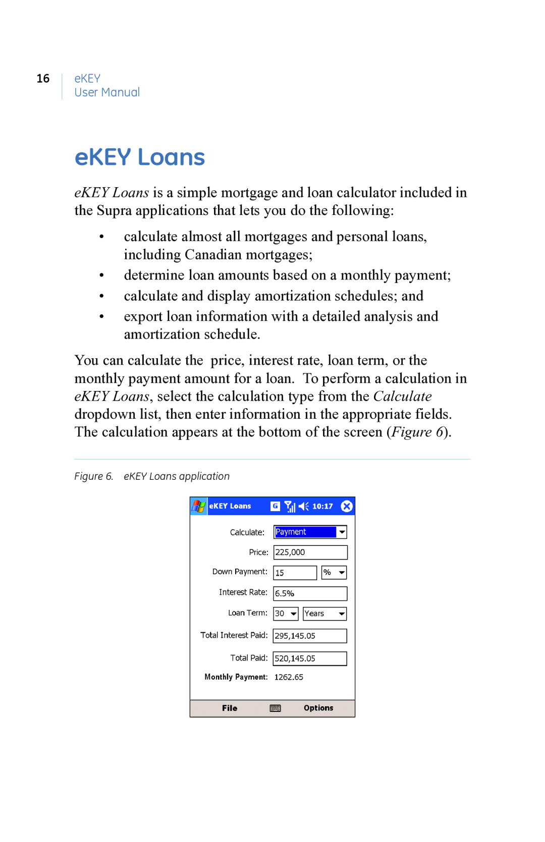 GE eKEY user manual EKEY Loans application 