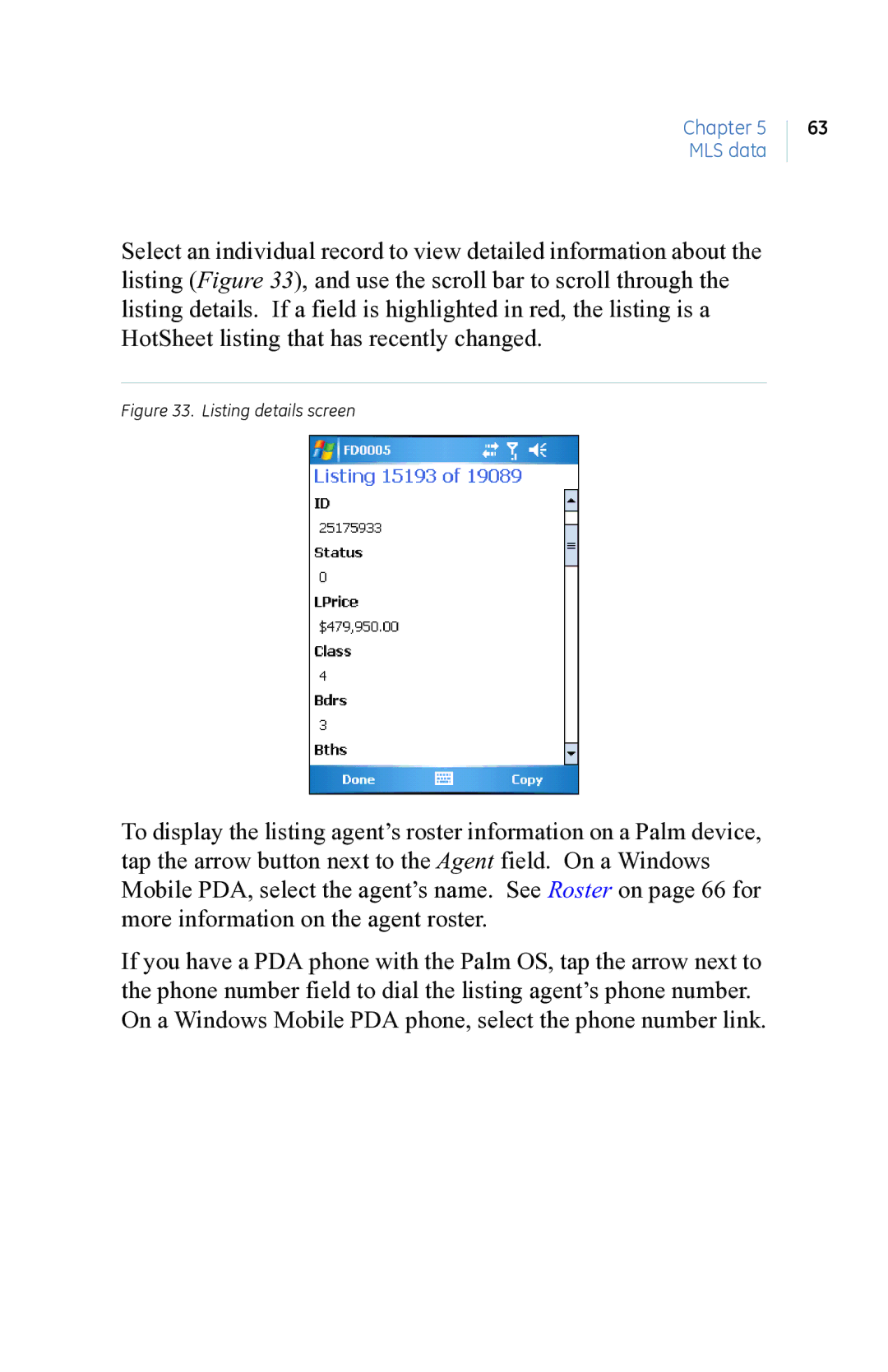 GE eKEY user manual Listing details screen 