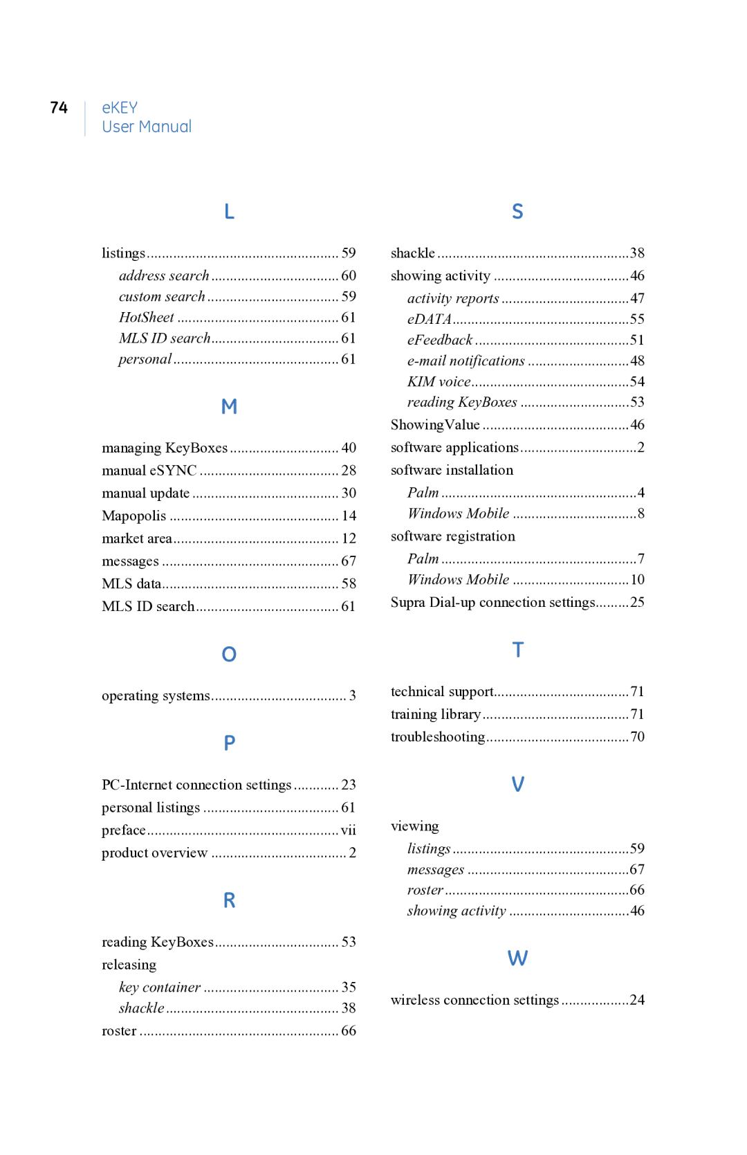 GE eKEY user manual Software installation 