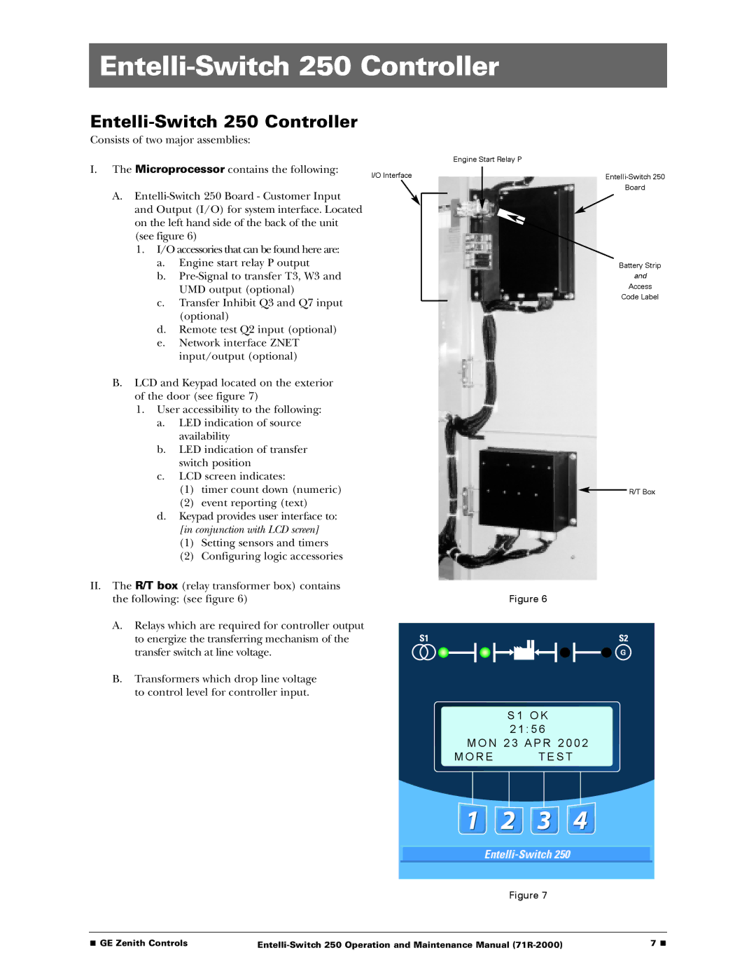 GE manual Entelli-Switch 250 Controller 