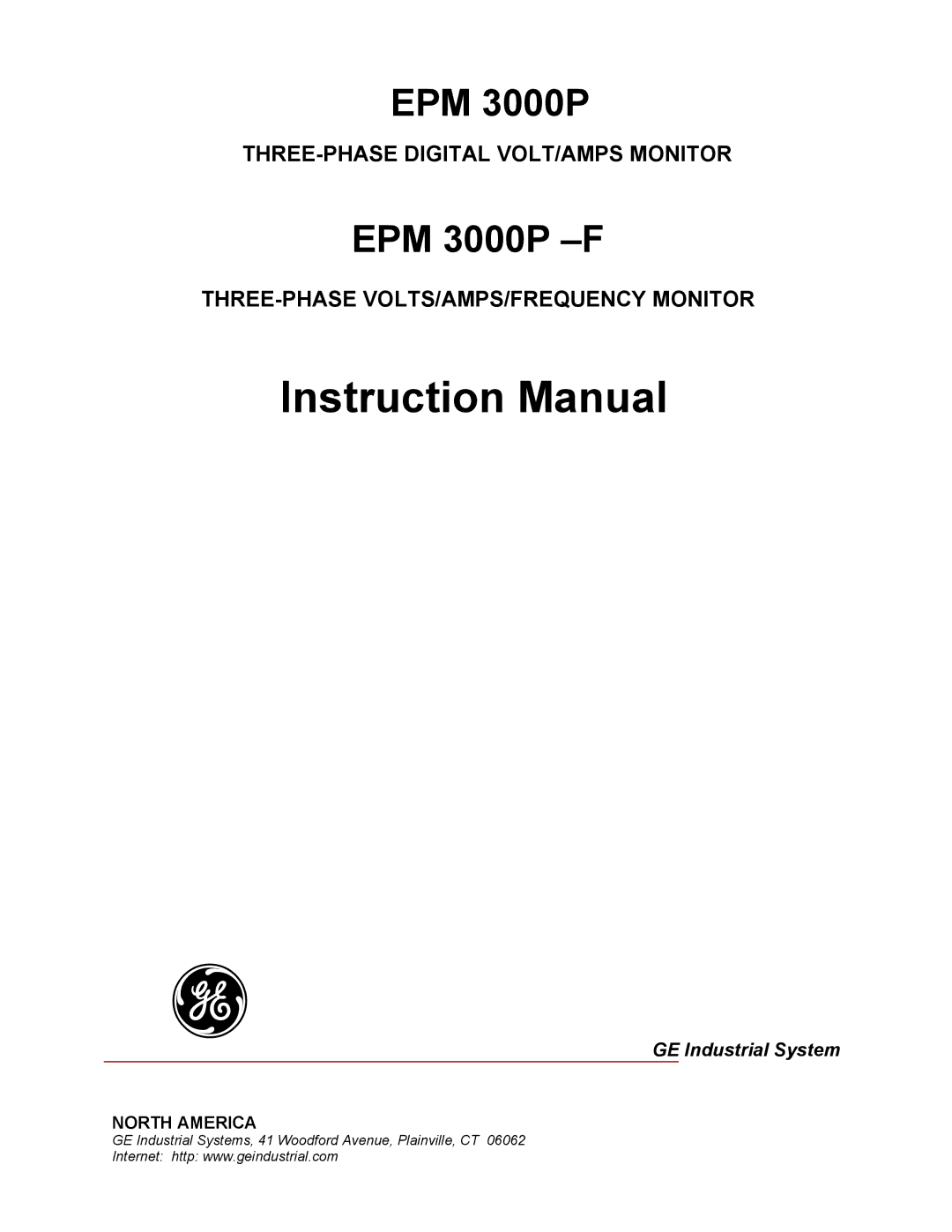 GE EPM 3000P instruction manual 